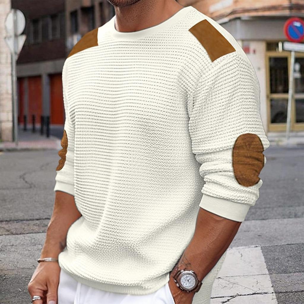 Men's Casual O-neck Loose Cotton Sweater Pullover