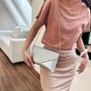 1Pc Shiny Shoulder Women's Bag, Simple Retro Clutch Bag, Fashionable Versatile Diagonal Span Bag