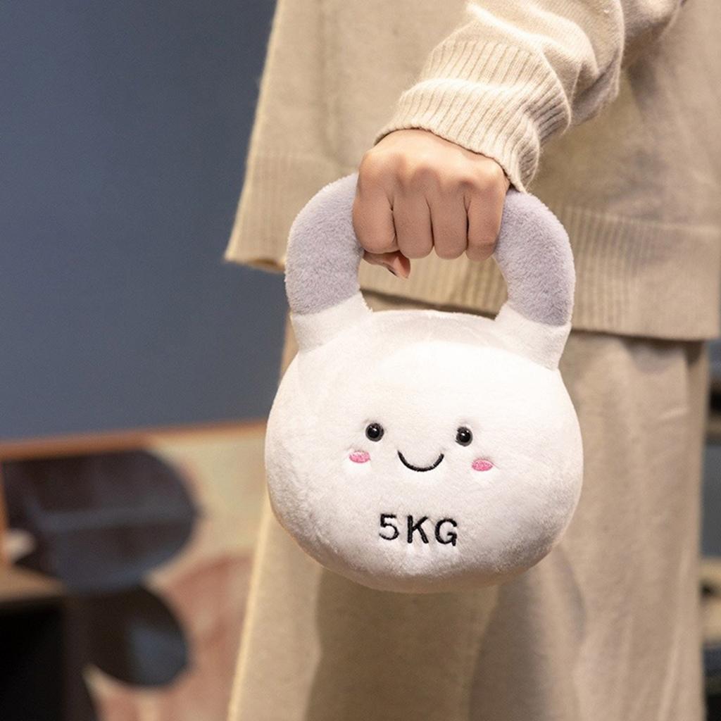 Soft Plush Kettlebell Shape Throw Pillow Toy For Newborns Infant Sensory Development Safe Gift