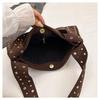 Women's Deerskin Tote with Metal Rivets - Spring/Summer 2025 Casual Shoulder Bag