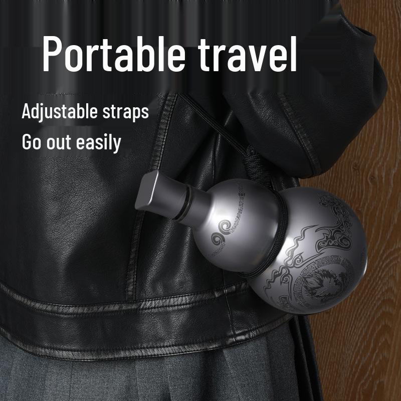 Black Myth Wukong Gourd Thermos Cup: Double-Layer, Portable, Stainless Steel, Outdoor Sports Hip Flask