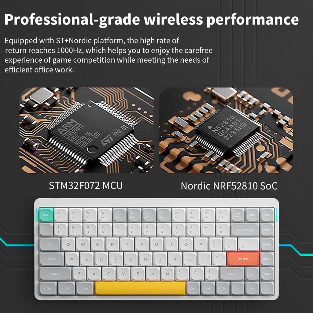 Nuphy Air75 V2 Mechanical Low Wireless Keyboard with Bluetooth Wired Connection Compatible with and Linux Technical Compliance Certified Gateron