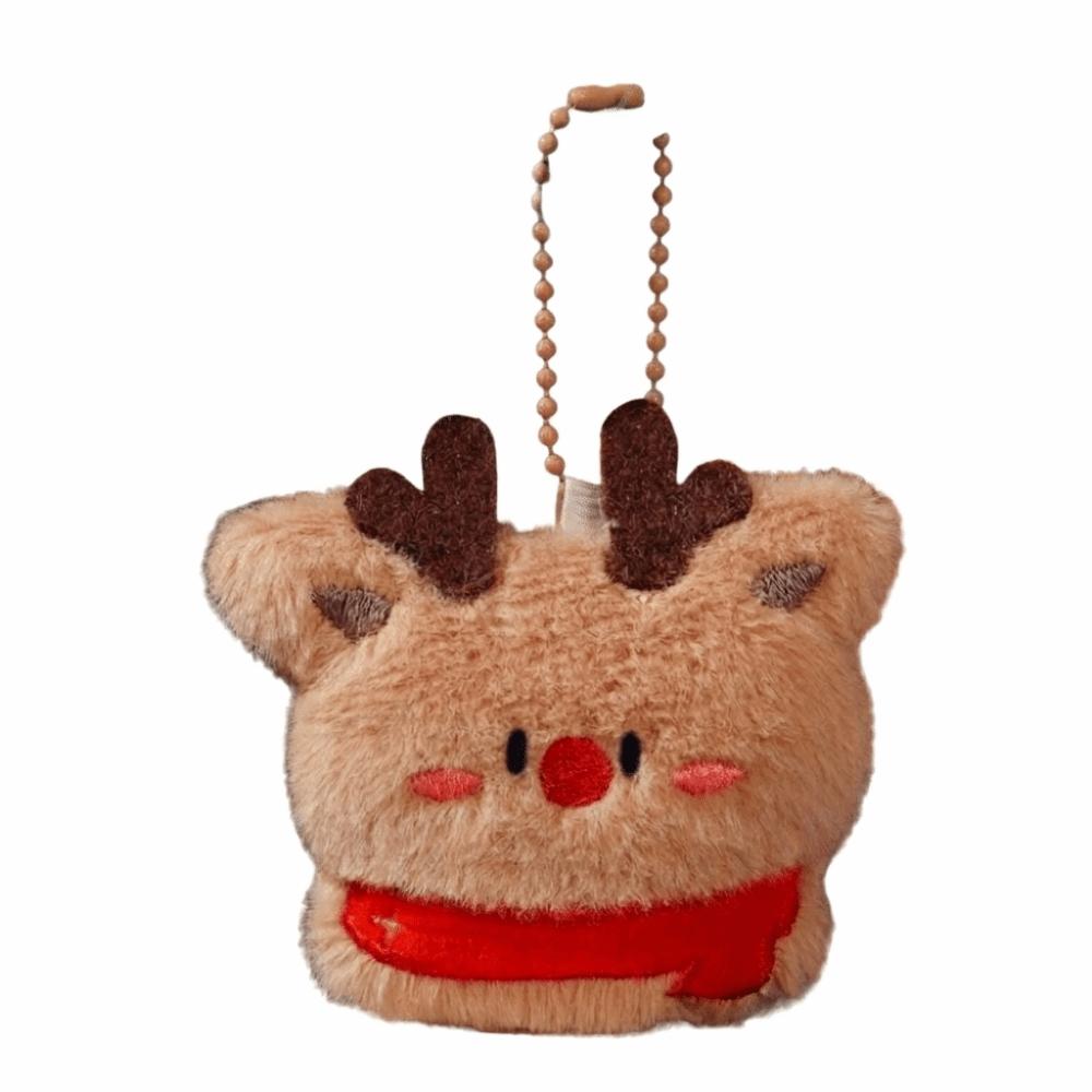 Cartoon Christmas Keychain Santa Claus Plush Keyring Fluzzy Christmas Tree Pendants  Festival