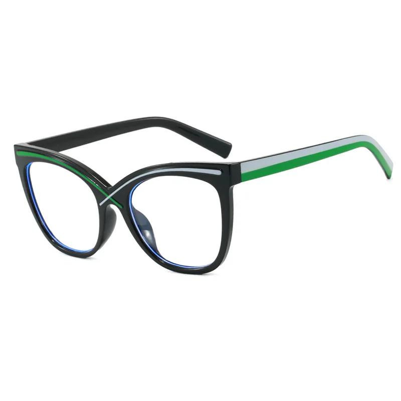 Mode Cat Eye Herren Damen Brillenrahmen Kunststoff Blaulichtfilter Brille Brillengestell Weiblich Unisex Computerbrille