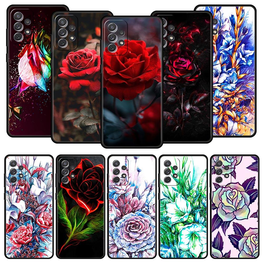 Beautiful Rose Flower Phone Case For Samsung Galaxy A51 A71 A21S A12 A11 A31 A41 A03s A52 A32 A22 A13 A23 A33 A53 A73 5G Cover