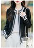Women's 100% Pure Wool Intarsia Color Block Knit Cardigan - Loose, Casual, Zipper Outerwear for Autumn and Winter