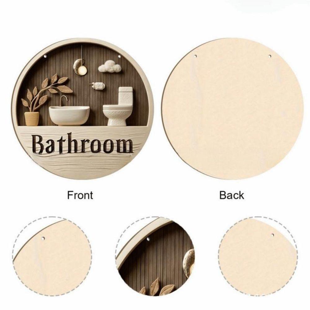Wall Art Sign Circle Decor Plaque Hanging Pendant Toilet Decor Plate Home Decor
