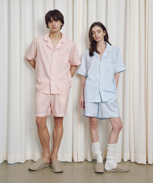 [CEID] 2PACK (Unisex) Classic Claire Short-Sleeve Pajama Setup Set [Shipped from Korea] 100% Authentic