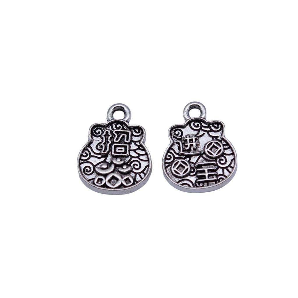 Chinese Knot Charms Antique Alloy Pendants For Traditional Lucky Jewelry