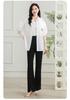 [Shirt] Summer collar solid color thin cardigan temperament versatile mid length shirt for women