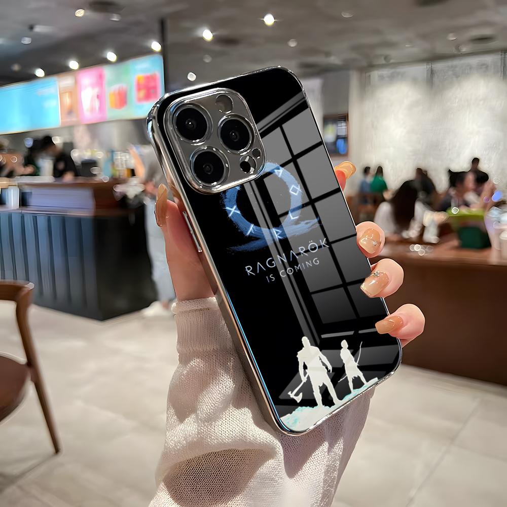 God Of Wars Phone Case For IPhone 17 Pro Max 15 Pro 16 14 Plus 12 13 Mini 11 Pro Shockproof Electroplated Glass Cover