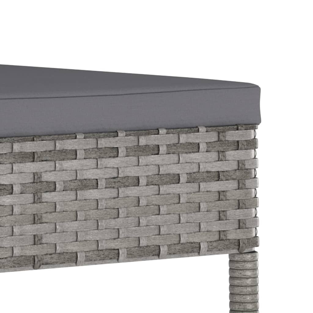 Garden Dining Chairs 2 pcs Grey Poly Rattan