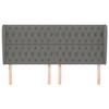 VidaXL Headboard with Ears Dark Grey 183x23x118-128 Cm Fabric3118307