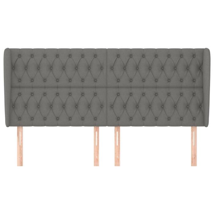 VidaXL Headboard with Ears Dark Grey 183x23x118-128 Cm Fabric3118307