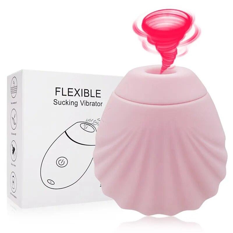 Shell Shaped Vagina Sucking Vibrator Women's Nipples Clitoral Suction Cup Oral Stimulation Powerful Product Adult Sex Toy