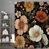 Colorful Flower Shower Curtain, Bathroom Decorative Shower Curtain, Waterproof Shower Curtain With Hooks
