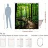 Forest Path Shower Curtain Green Trees And Wooden Bridge Print Polyester Bath Curtain With 12 Hooks For Nature Decor