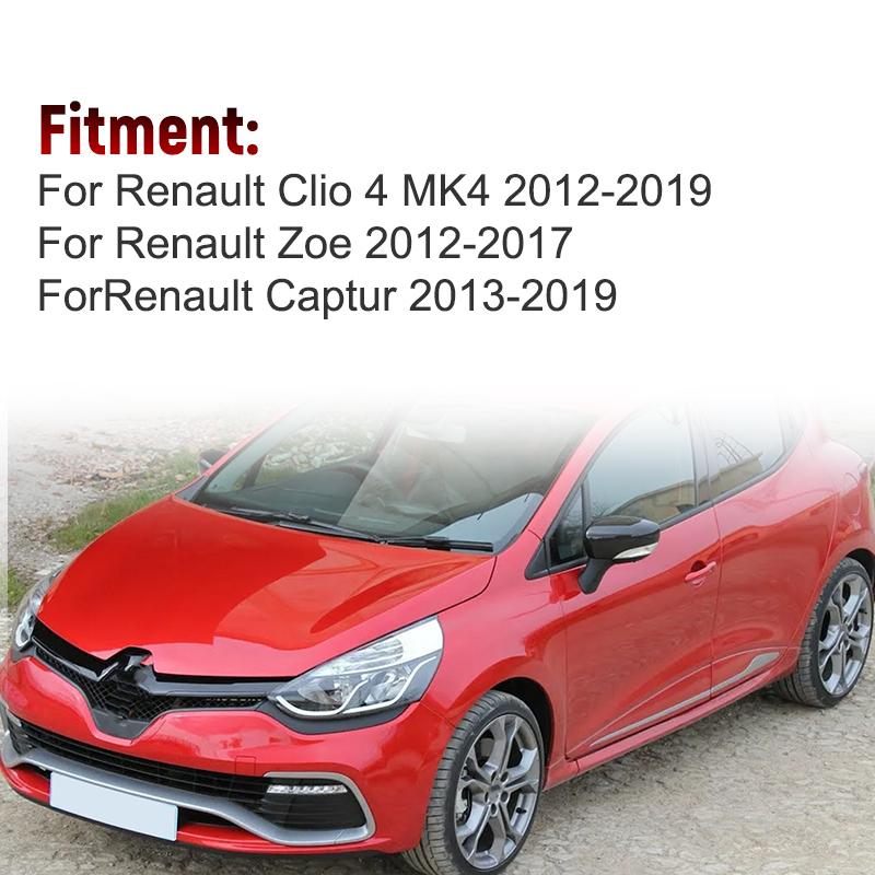 Side Door Wing Mirror Cover Cap For Renault Clio 4 Mk4 / Zoe / Captur 2012- Glossy Black/White Rearview Mirror Case Replace