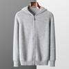 Autumn and Winter Men Wool Sweater Hooded Zipper Cardigan Thickened Knit Large-size Jacket Long Sleeved Sportswear Coat