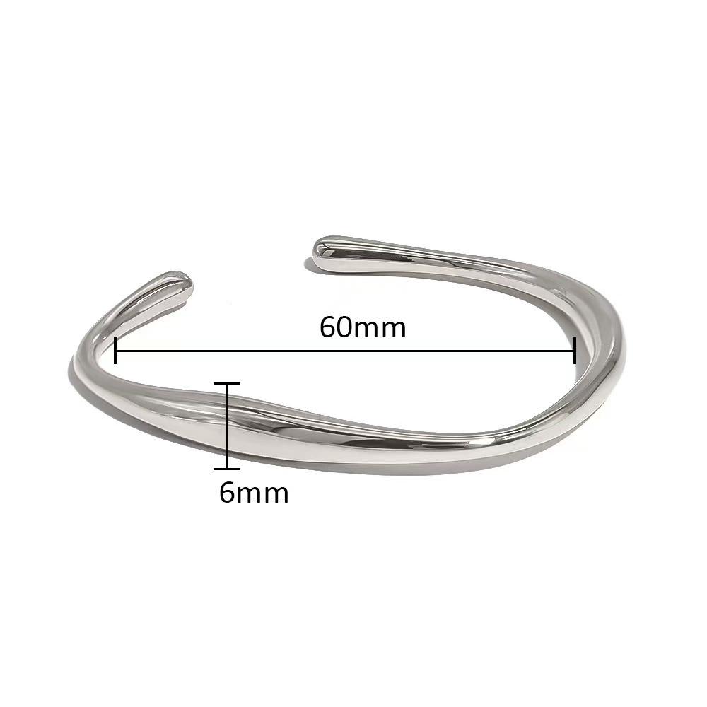 316 Stainless Steel Wrist Opening Bracelet Bangle For Women Gold Color Handmade Cast Statement Brand Party Jewelry