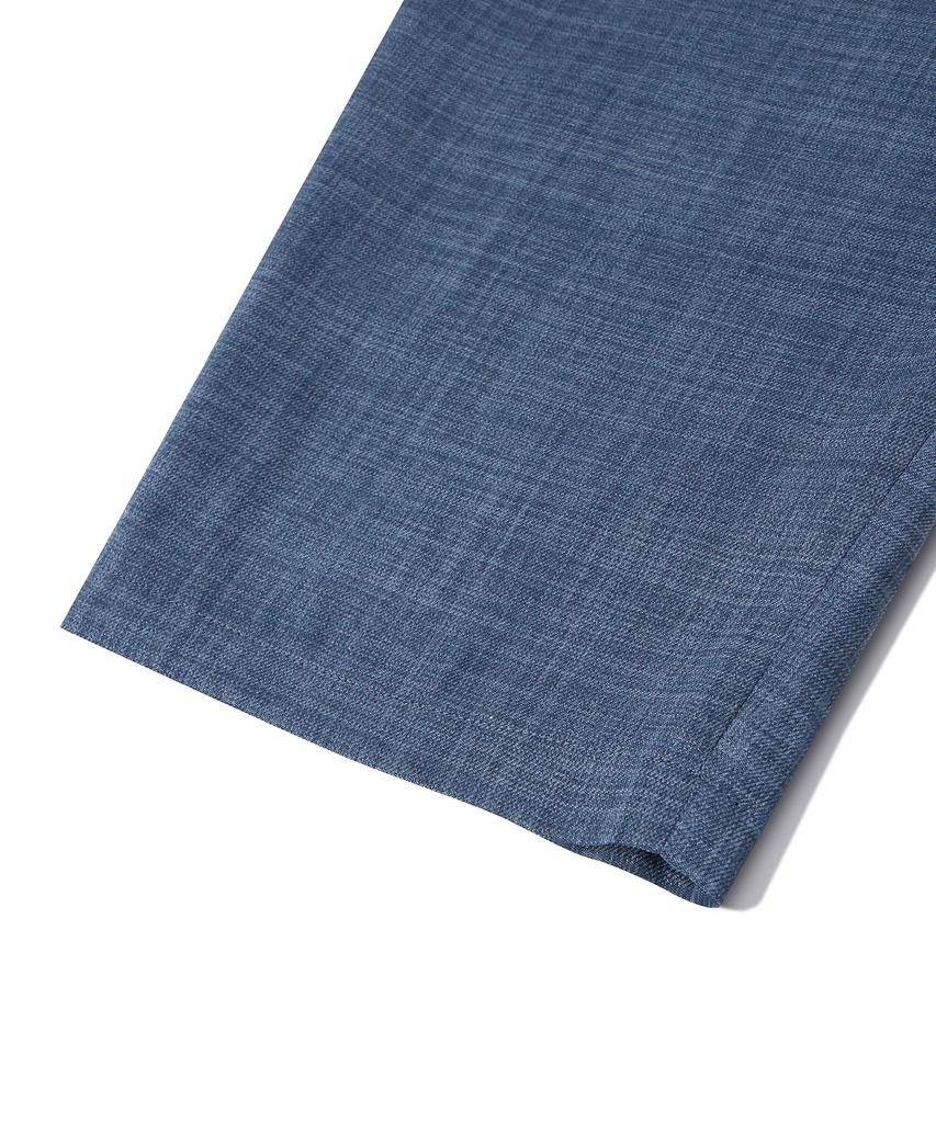 DIAMOND LAYLA Two-Tuck Wide Banding Slacks P14 Denim Texture Indigo