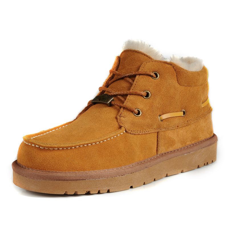 Модные зимние мужские зимние ботинки из замши кожи плюша теплые морозостойкие рабочие ботинки для улицы ботильоны из шерсти 40 коричневый 2598₽