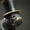 Bulldog Wearing A Hat Statue Simulated Animal Ornaments Desk Decoration Creative Puppy Resin Sculpture Room Aesthetic Decor