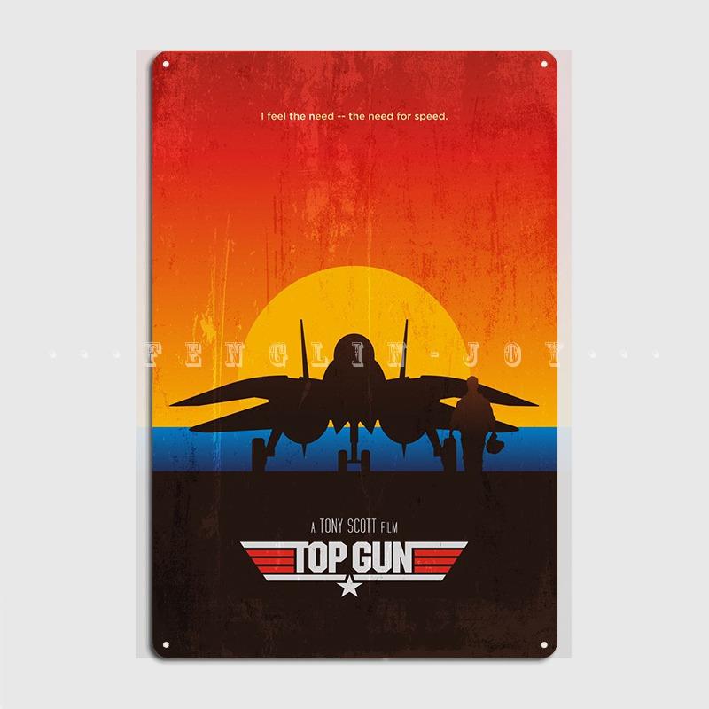 DORA Tin Sign Top Gun Metal Sign Pub Bar Cave Funny Plaques Tin Sign Poster 20x30cm(7.8x11.8inch)