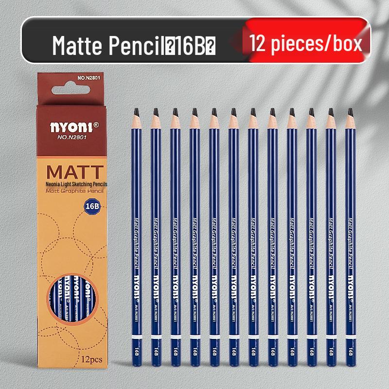 Neoni Matte Sketching & Soft Charcoal Pencils for Art Students with Professional Painting Brushes.