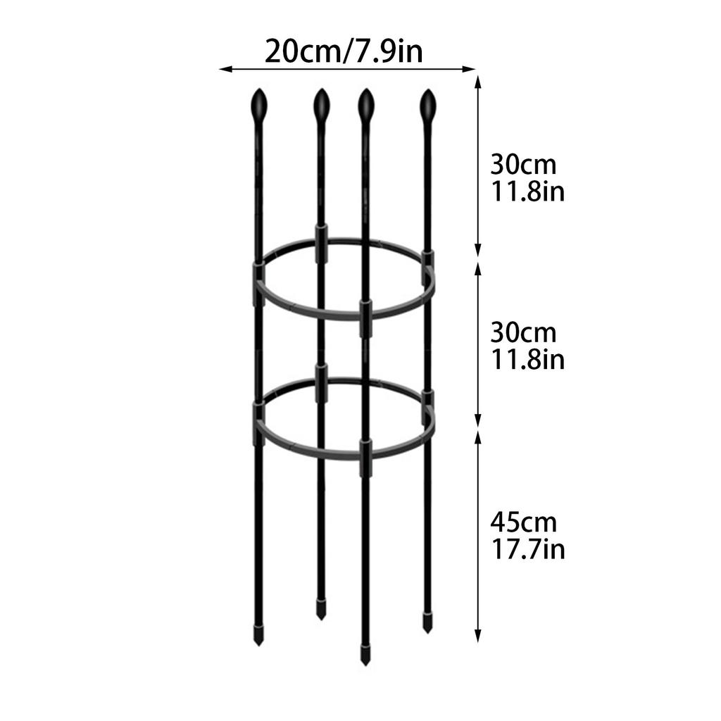 Black Garden Plant Climbing Frame Outdoor Flower Vine Support Rack Trellis for Ivy Roses Vertical Growth Decoration