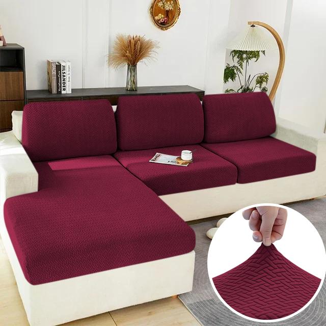 Elastic Sofa Cover Solid Sofa Seat Cover Grey Washable Seat Cushion Cover Furniture Protector Sectional