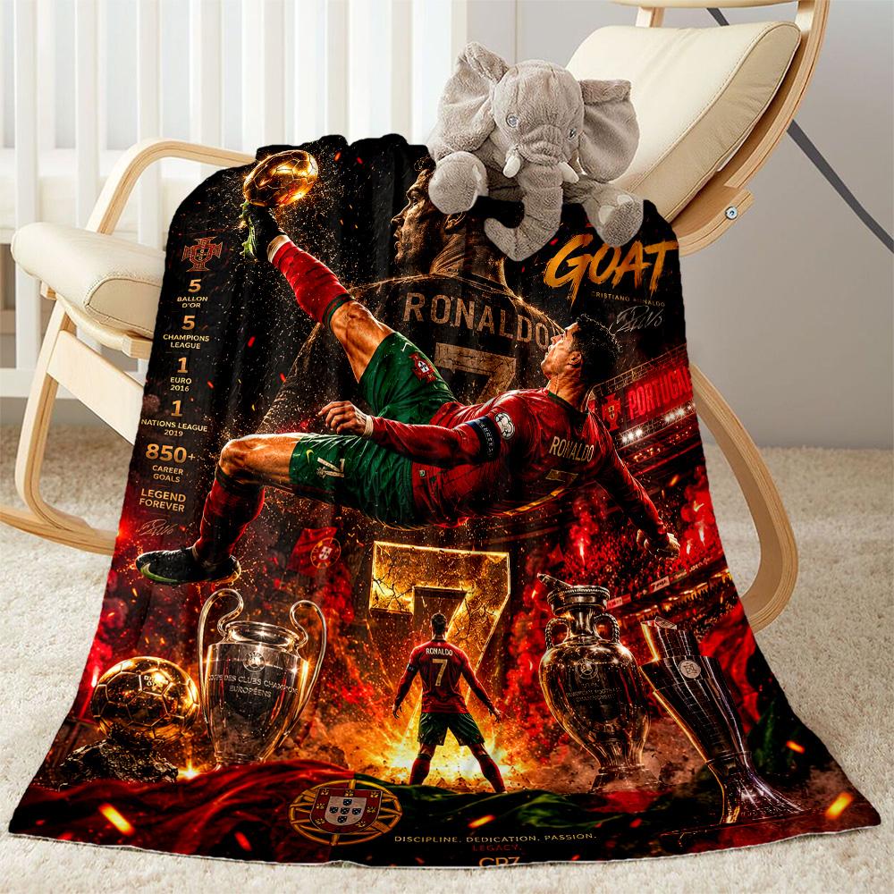 Cristiano Ronaldo Blanket Comfortable Great For Sofa Office Chair Livingroom Four Seasons Universal Digital Print