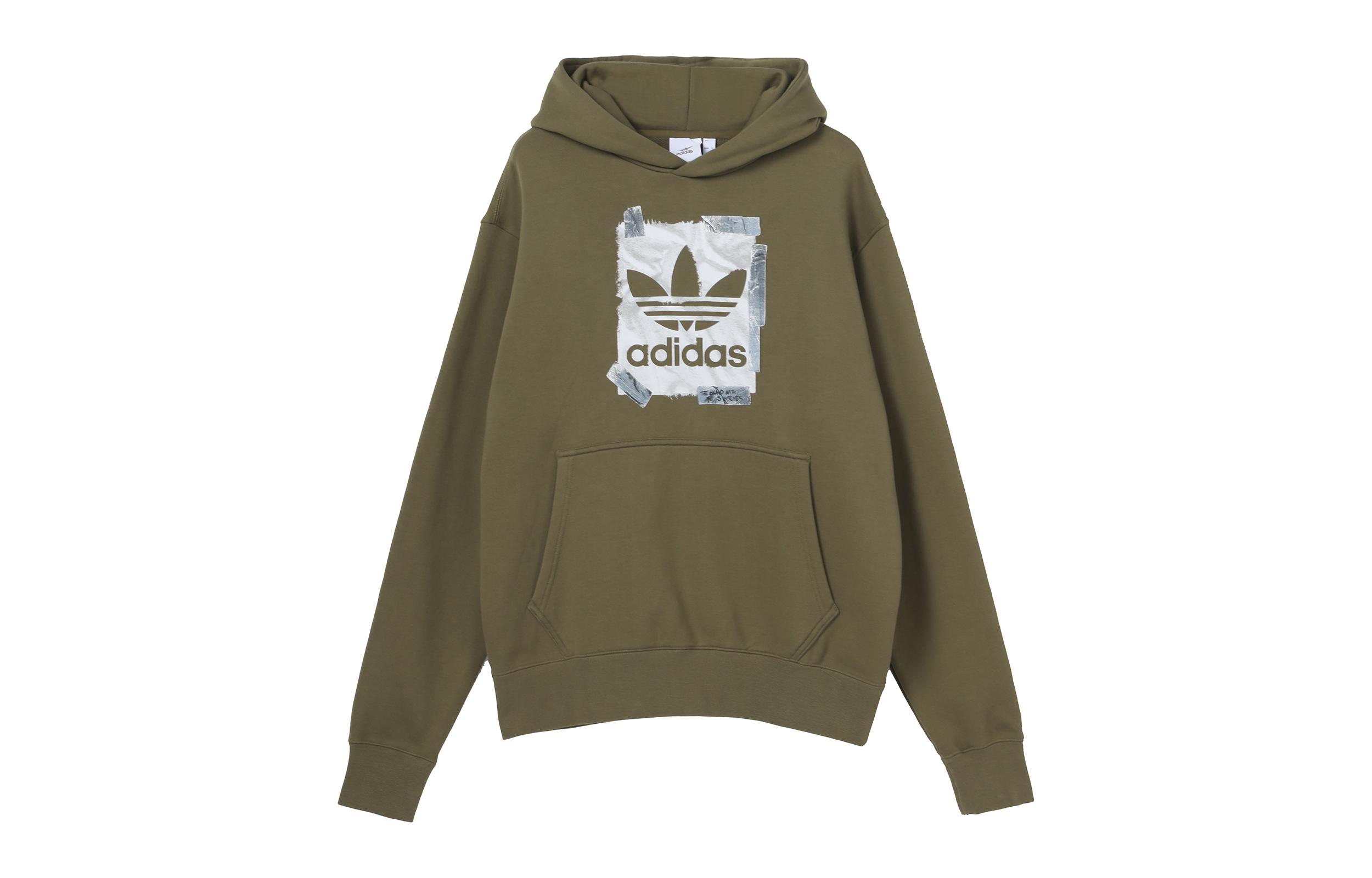 Adidas Originals Sweatshirts Unisex Green Hooded Moderate Regular HL4102 XS