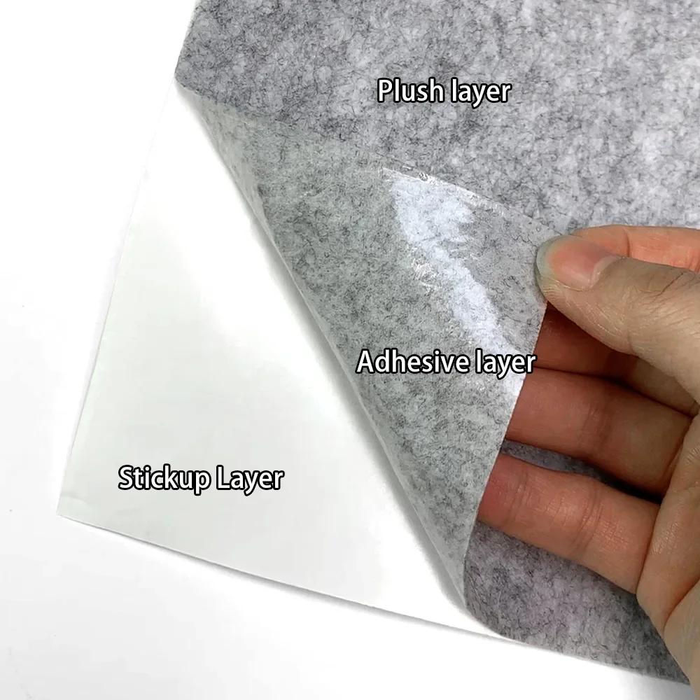 Self-adhesive Decorative Film Noise Reduction Felt Craft Decorations Carpet Suitable Gym Living Room Bathroom Car Accessories