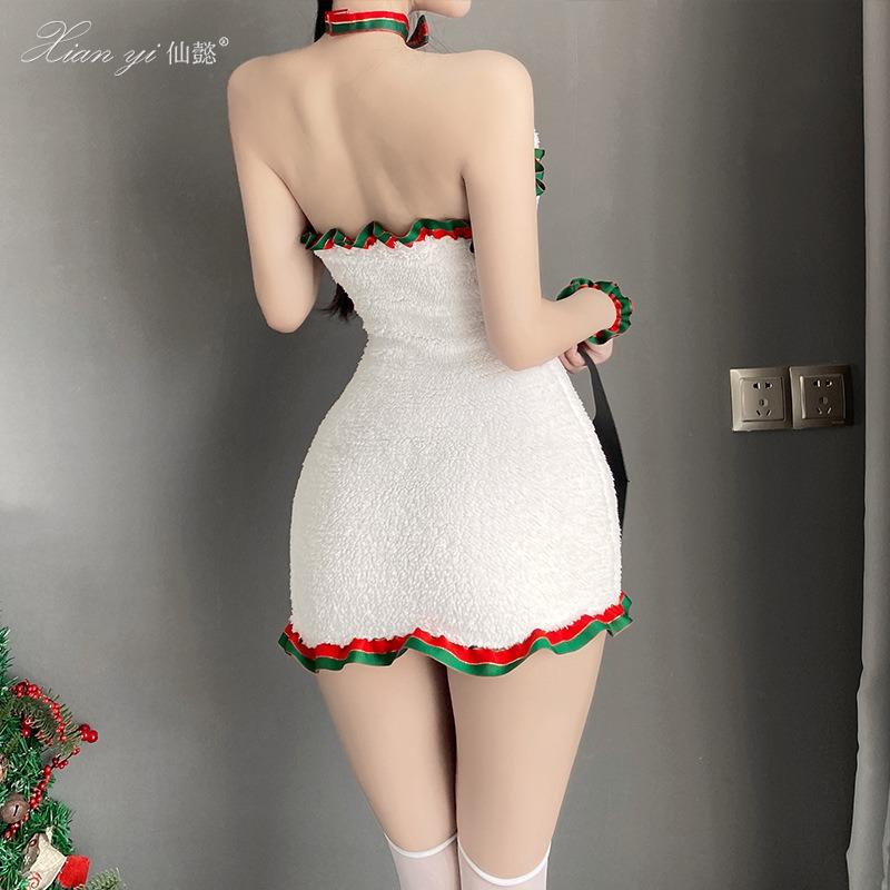 Sex Lingerie Bear Christmas Outfit Cute Maid Uniform Hip Wrap Dress Pure Lust Temptation