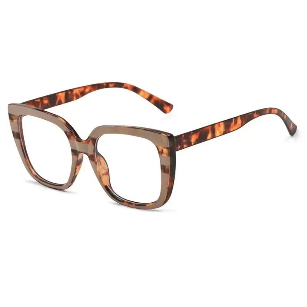 Trendy Women Large Frame Glasses Square Retro Brand Design Colourful Eyeware Anti-blue Light Glasses for Decoration Daily Use