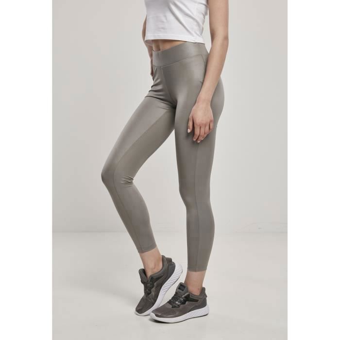 Legging femme Urban Classics imitation cuir (Grandes tailles) - gris foncé - 4XL