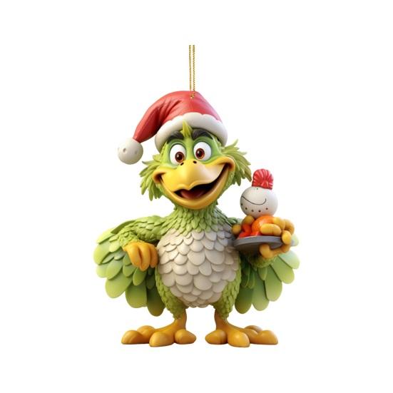 1/4Pcs Christmas Tree Decoration Cartoon Green Elf Hanging Ornaments Acrylic Flat Pendant Xmas Tree Accessories for Holiday Home Car Decor