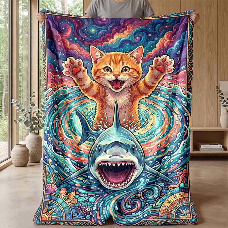 Unicorns Dreaming Under Rainbow Theme Blanket Lightweight Warm Flannel Blanket Decorative Throw Blanket for Home Decoration