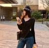 Minimalist Slim Fit Hoodie: Spring/Autumn Long Sleeve, Waist-Hugging, Half Button Top for Women