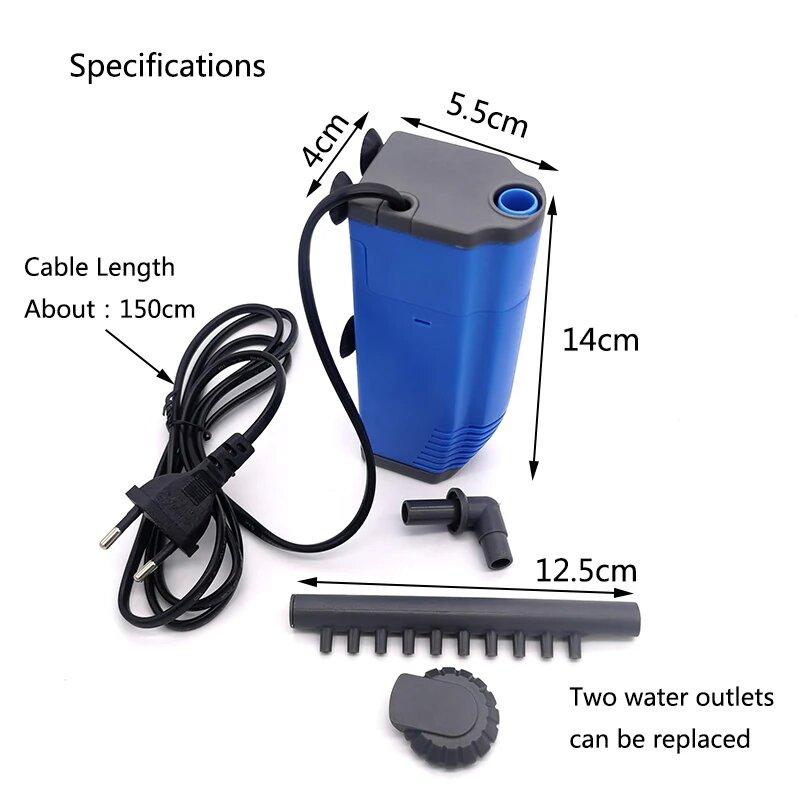 

Aquarium Fish Tank Built-in Filter Aeration Water Purifier Internal Submersible Pump Oxygenation Filter Pump For Fish 3W 220V