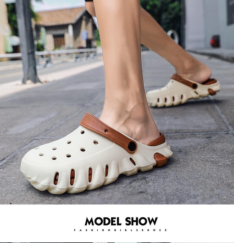Unisex Summer Thick Sole Closed Toe Sandals - Soft Bottom Clog Beach Shoes