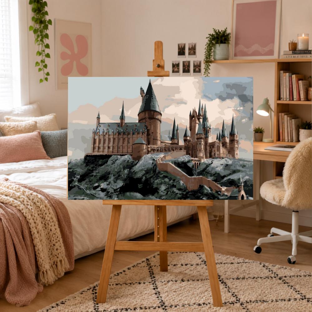 Obraz Do Malowania Po Numerach Z Ramą Widok Na Hogwart Harry Potter 70X50Cm