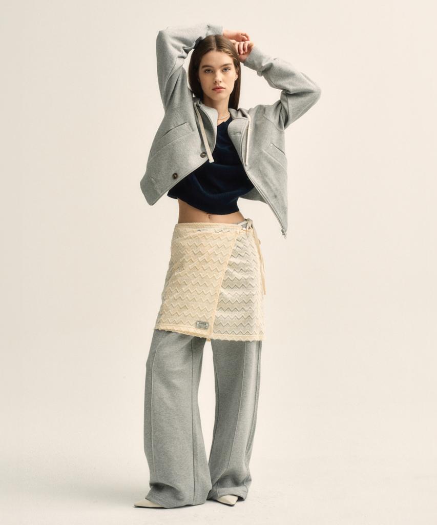 Seteo (W) Crochet Layered Skirt Cream