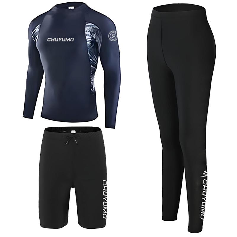 Men's Long Sleeve Quick-Dry Wetsuit - Sun Protection, Jellyfish Shield, for Surfing, Swimming, Snorkeling