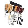 19pcs Set Leather Craft Punch Tools Leathercraft Stitching Carving DIY Handmade Groover