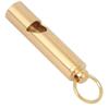 2PCS Yellow Handcraft Vintage Pure Brass Referee Survival Whistle Key Chain Pendant Outdoor EDC SuppliesYellow