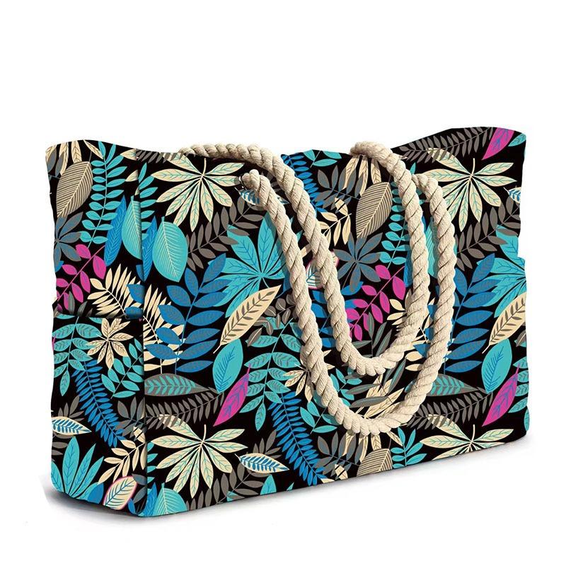popular striped beach bag large-capacity travel storage bag bold cotton portable shopping environmental tection bag