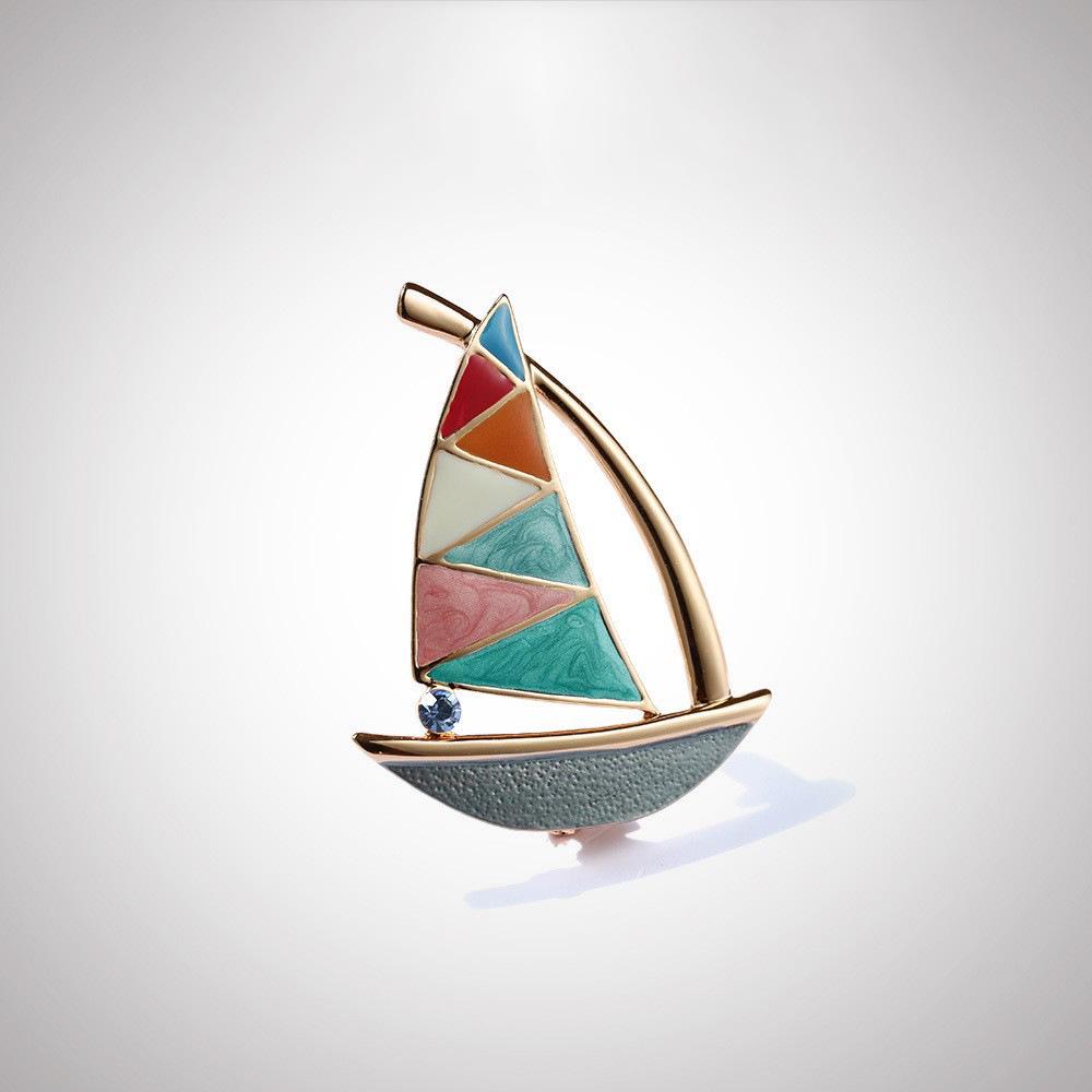 

Versatile Sailboat Brooch: Anti-Exposure Drip Oil Lapel Pin for Women