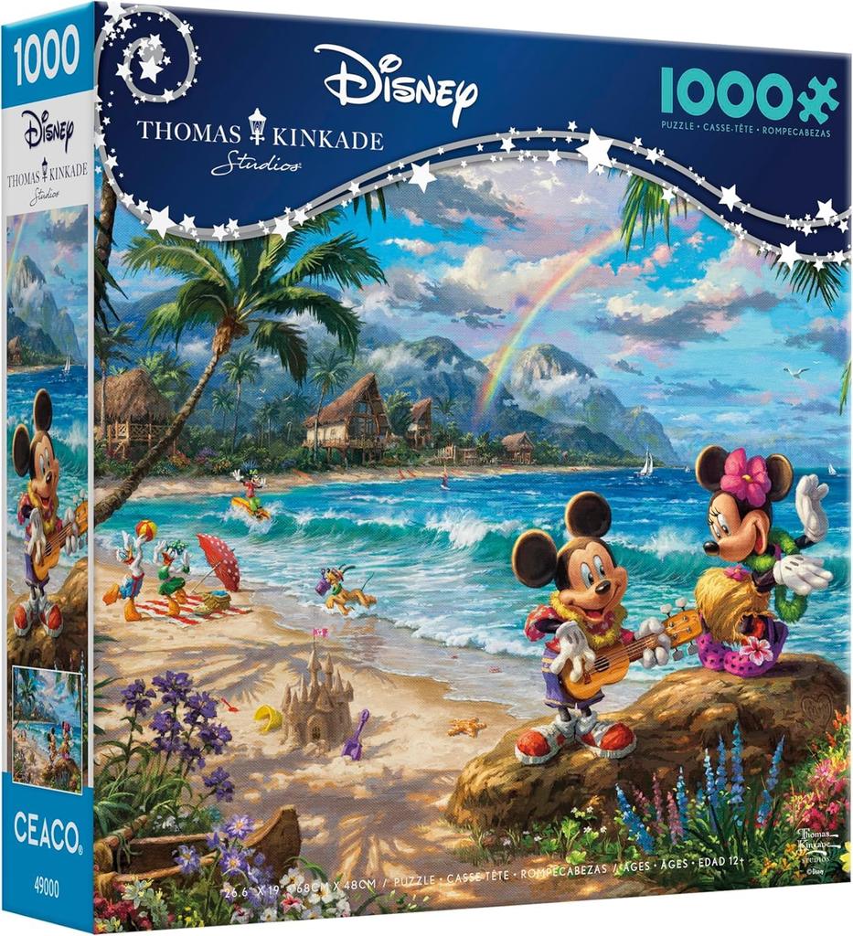 Ceaco - Thomas Kinkade - Disney - Mickey & Minnie In Hawaii - 1000 Piece Jigsaw Puzzle